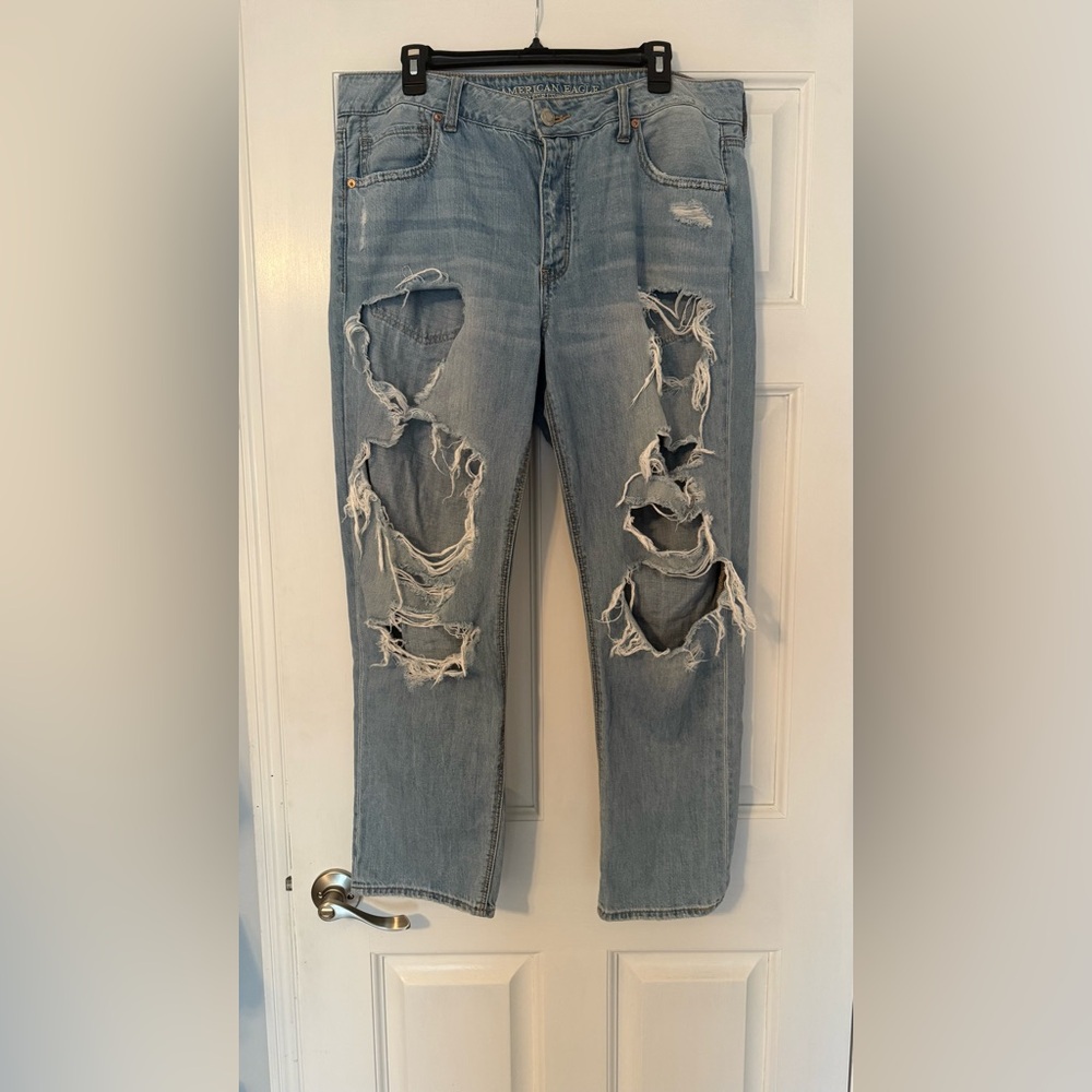 Distressed Light Blue Jeans